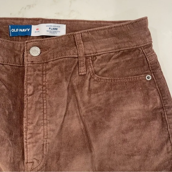 WORN ONCE! Old Navy Woman’s Higher High-Rise Flare Brown Corduroy Pants - Picture 9 of 15